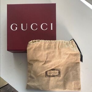Gucci Burgundy Box with Beige Dust Bag
